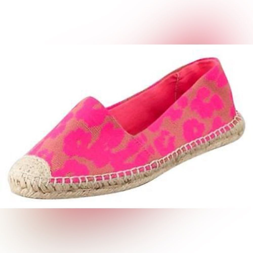 Juicy Couture Flats Canvas Espadrille Neon Pink Size 6